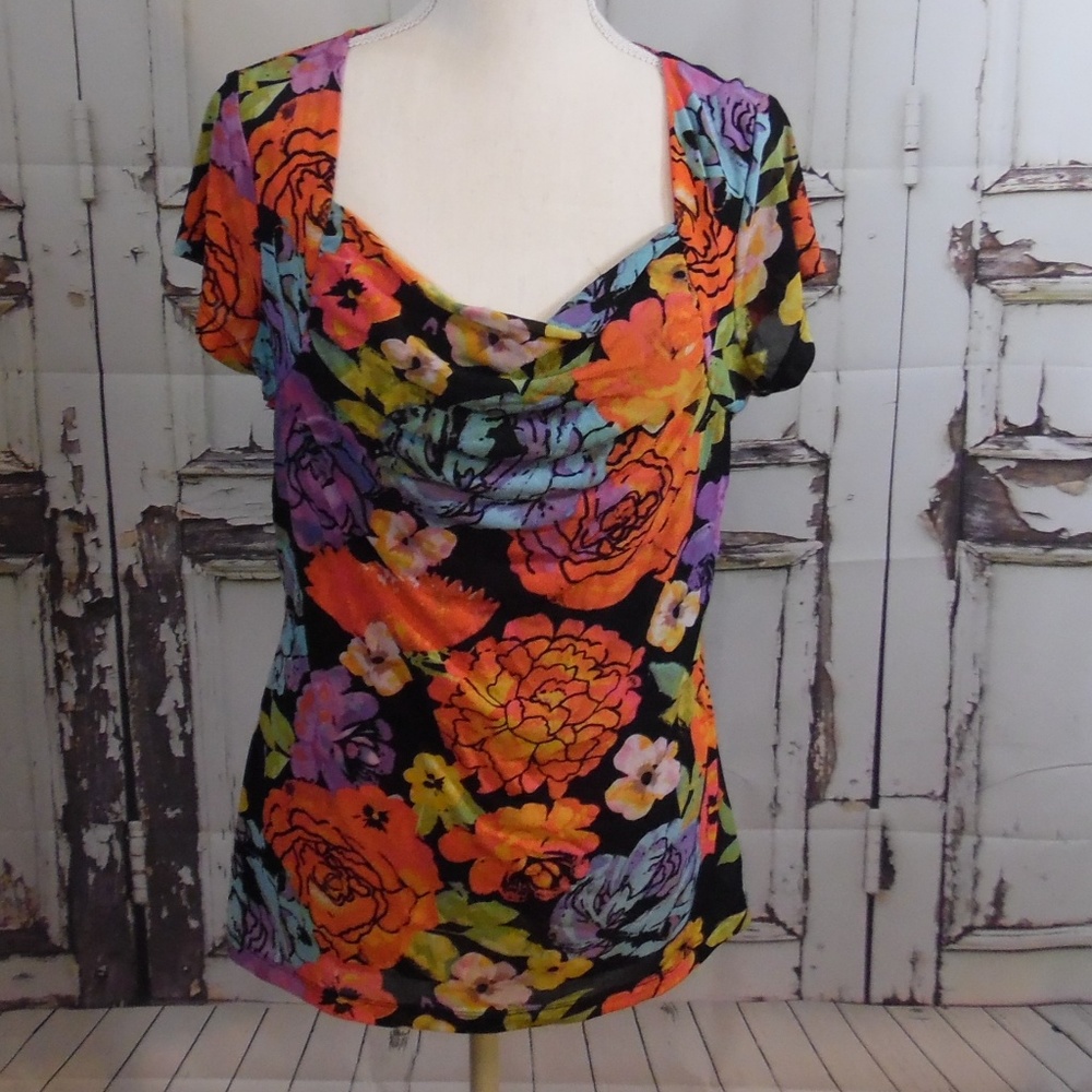 EUC CABLE & GAUGE Colorful blouse Size Large